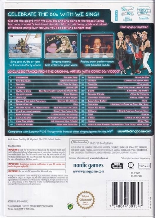 We Sing 80s - Wii (B Grade) (Genbrug)